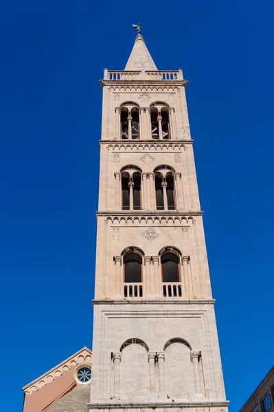 Věž katedrály sv. Anastázie v Zadaru, Chorvatsko — Stock fotografie
