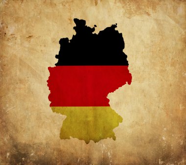 Vintage map of Germany on grunge paper clipart