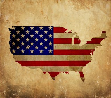 Vintage map of United States of America on grunge paper clipart