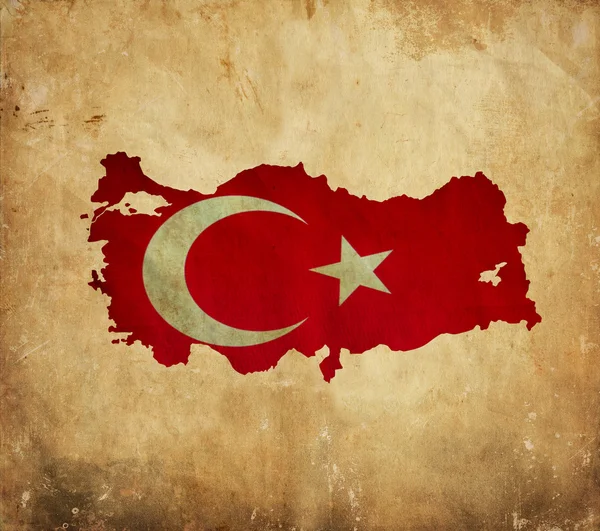 Carte vintage de Turquie sur papier grunge — Photo