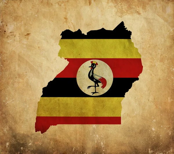 그런 지 종이에 우간다의 빈티지 지도 — 스톡 사진