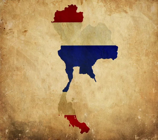 Landkarte von Thailand auf Grunge-Papier — Stockfoto