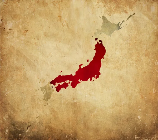 Ročník mapa Japonska na papíře grunge — Stock fotografie