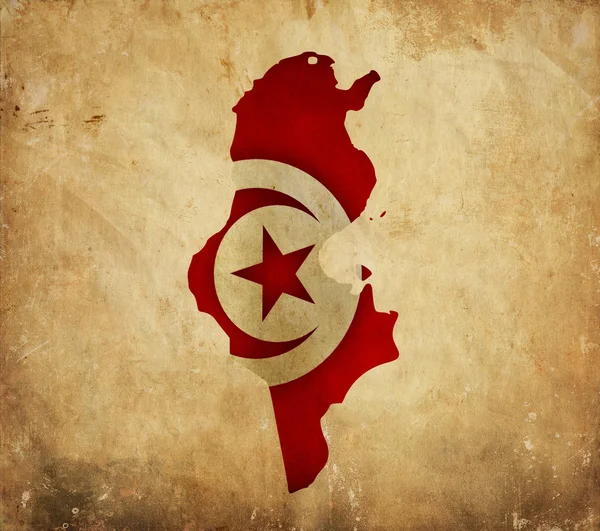 Sztuka mapa Tunezji na papier — Zdjęcie stockowe