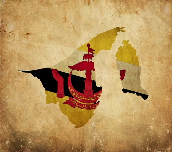 Стародавню карту Брунею на папері гранж — стокове фото