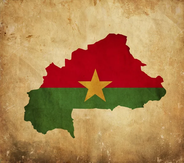 Винтажная карта Буркина-Фасо на гранж-бумаге — стоковое фото