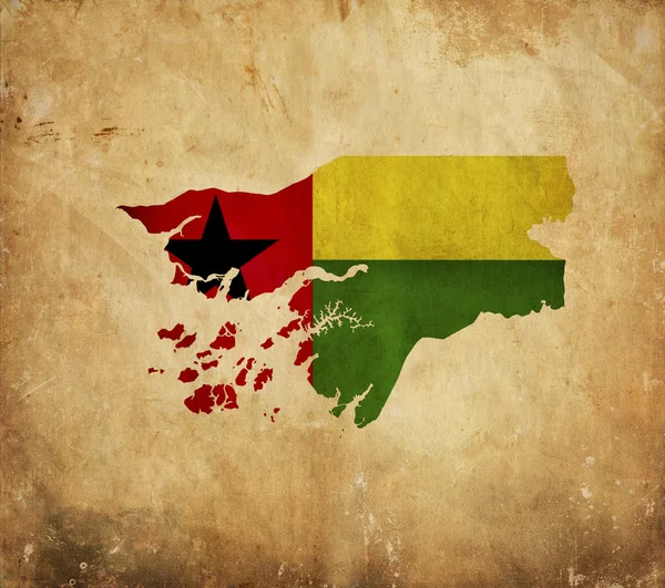 Landkarte von Guinea-Bissau auf Grunge-Papier — Stockfoto