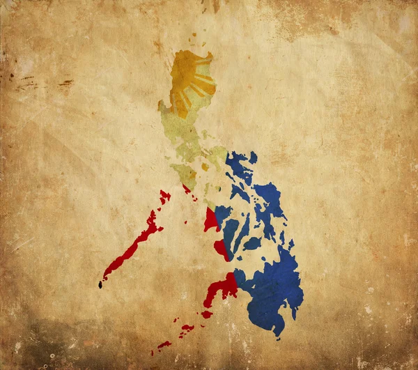 Mappa vintage di Filippine su carta grunge — Foto Stock