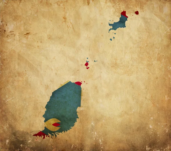 Grenada grunge kağıt üzerinde eski Haritası — Stok fotoğraf