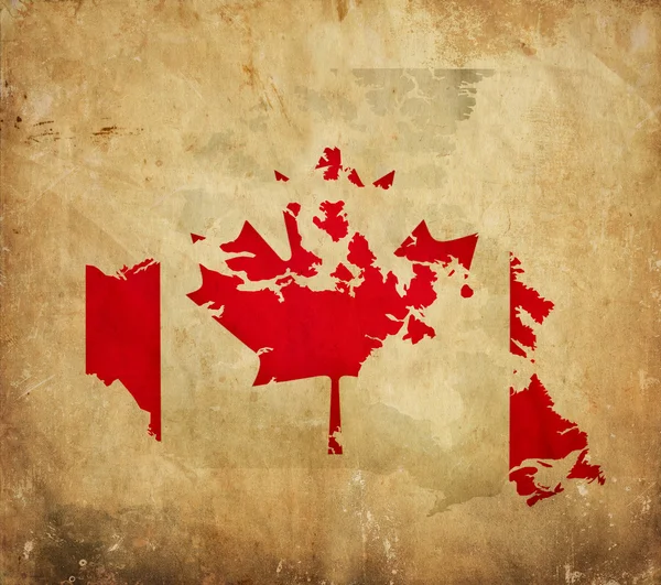 Kanada grunge kağıt üzerinde eski Haritası — Stok fotoğraf