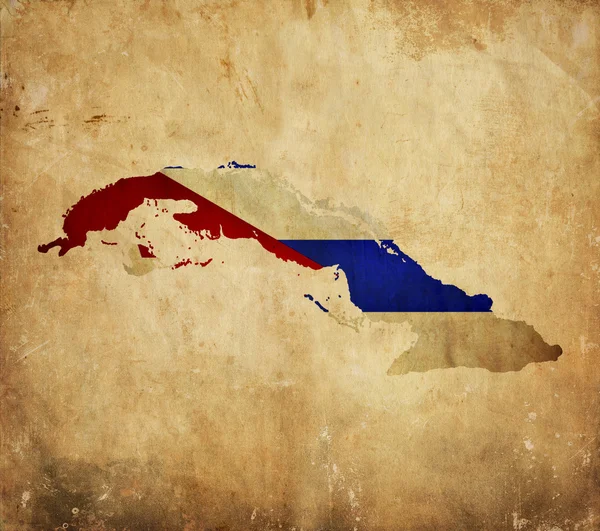 グランジ紙の上のキューバのビンテージ地図 — ストック写真