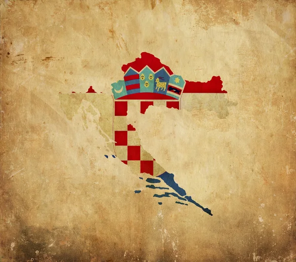 Archiwalne mapy Chorwacji na papier — Zdjęcie stockowe