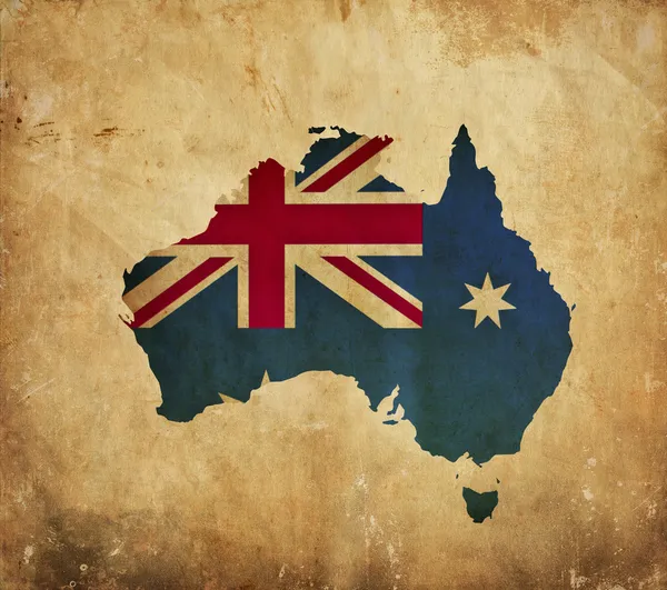 Vintage Landkarte von Australien auf Grunge-Papier — Stockfoto
