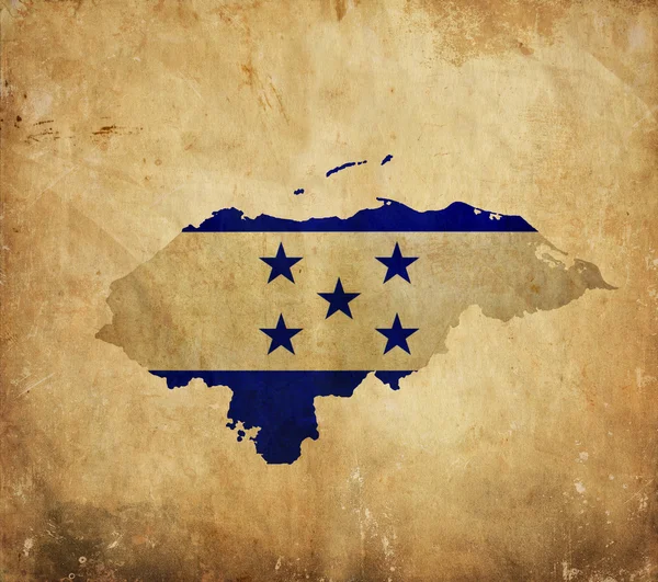 Ročník mapa Hondurasu na papíře grunge — Stock fotografie