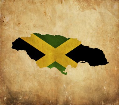 Vintage map of Jamaica on grunge paper clipart