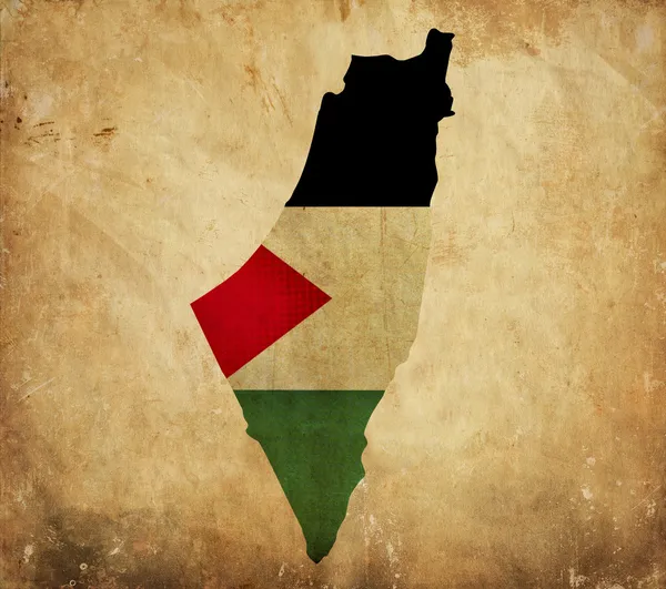 그런 지 종이에 팔레스타인의 빈티지 지도 — 스톡 사진