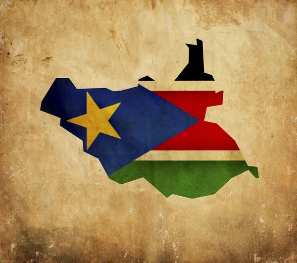 南スーダンのヴィンテージマップ — ストック写真
