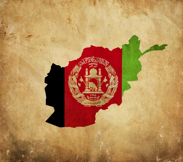 Landkarte Afghanistans auf Grunge-Papier — Stockfoto