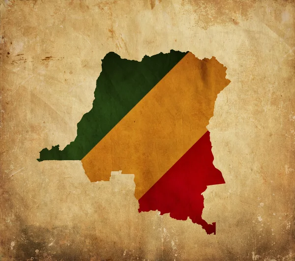 Landkarte des Kongo auf Grunge-Papier — Stockfoto