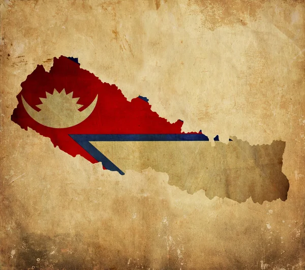 Archiwalne mapy z Nepalu na papier — Zdjęcie stockowe