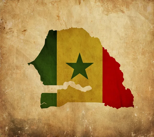 Landkarte des Senegal auf Grunge-Papier — Stockfoto