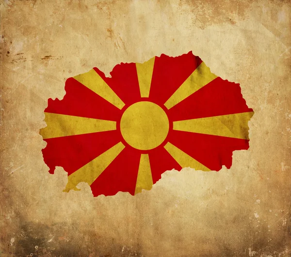 Vintage Landkarte von Mazedonien auf Grunge-Papier — Stockfoto