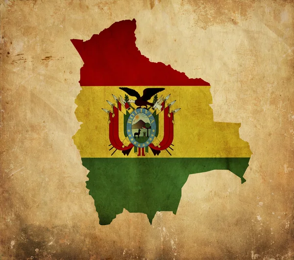 グランジ紙の上のボリビアのビンテージ地図 — ストック写真