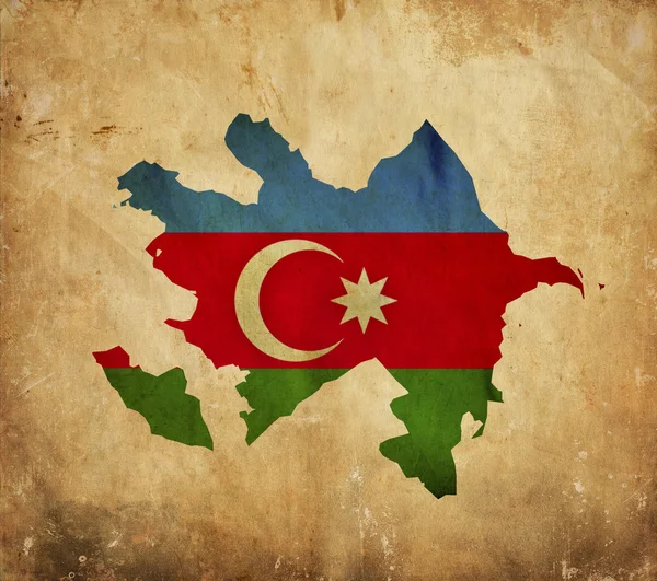 Винтажная карта Азербайджана на гранж-бумаге — стоковое фото