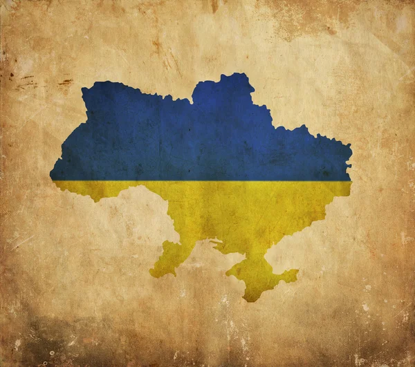 Mappa vintage dell'Ucraina su carta grunge — Foto Stock