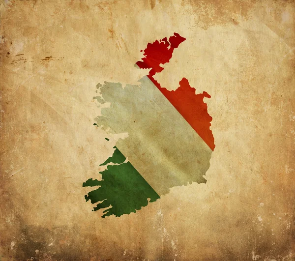 Винтажная карта Ирландии на гранж-бумаге — стоковое фото