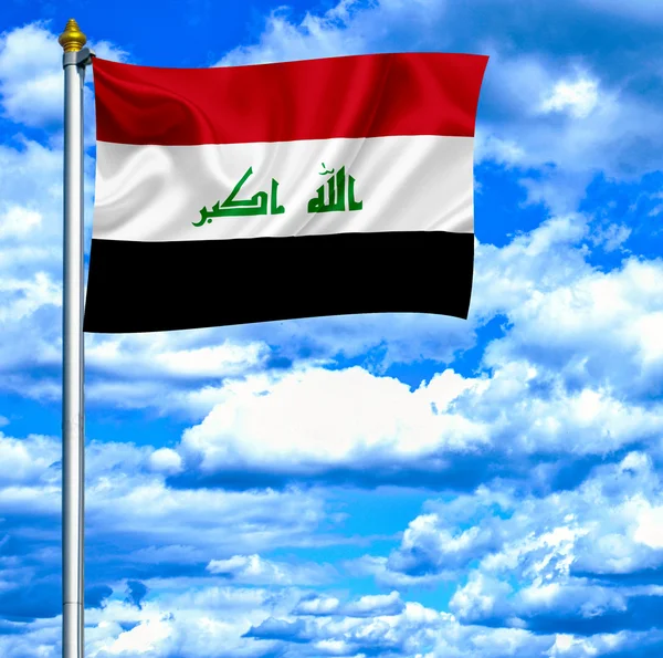Iraq waving flag against blue sky — Stock Photo, Image
