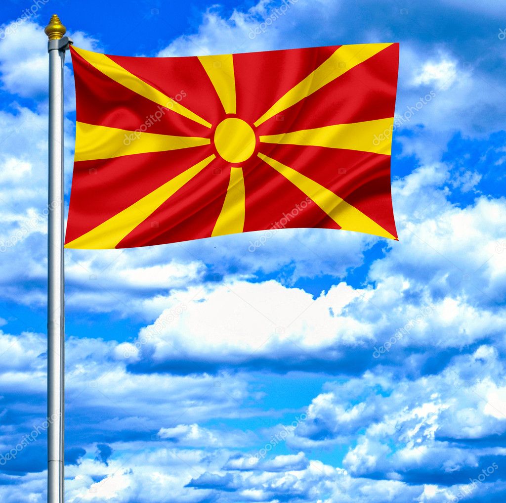 Macedonia Waving Flag Against Blue Sky Stock Photo By ©Alexis84 11033866