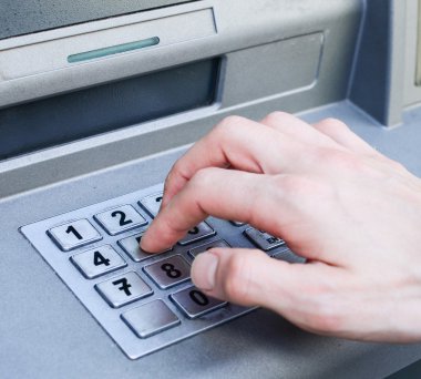 el atm banka makine üzerinde toplu iğne sayı girme