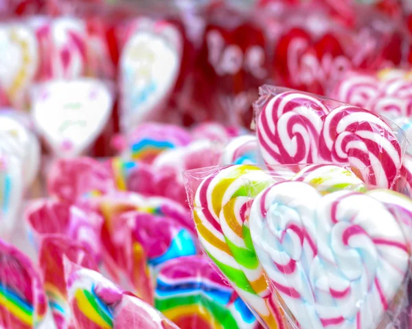 다채로운 막대 사탕의 클로즈업 — 스톡 사진