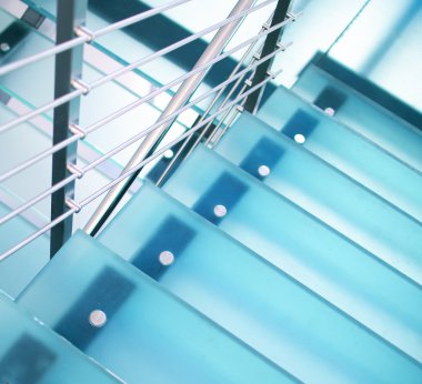 Modern glass staircase clipart