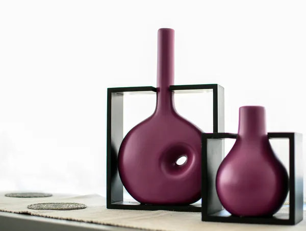 stock image Modern vases on shelf