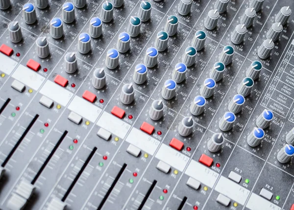 Music mixer desk closeup — Stock Photo, Image