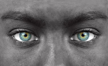 Blue human eyes closeup clipart