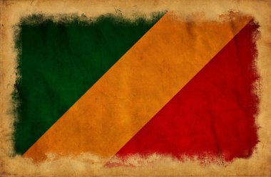 Congo grunge flag clipart