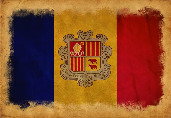 Bandeira do grunge de Andorra — Fotografia de Stock