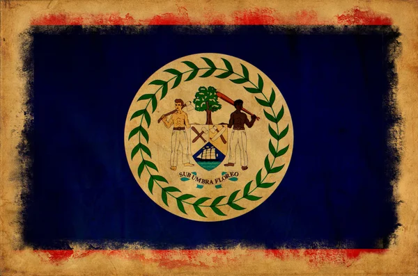 Belize grunge flagga — Stockfoto