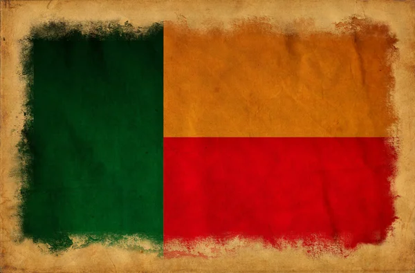 Benin grunge vlag — Stockfoto