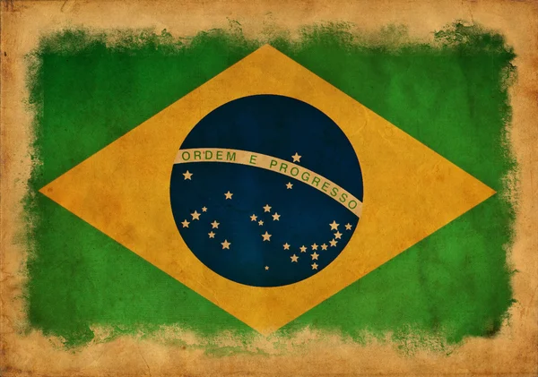 Brasil grunge bayrağı — Stok fotoğraf