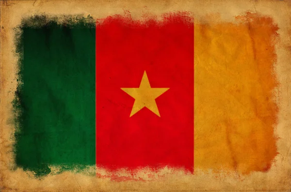Bandeira do grunge dos Camarões — Fotografia de Stock