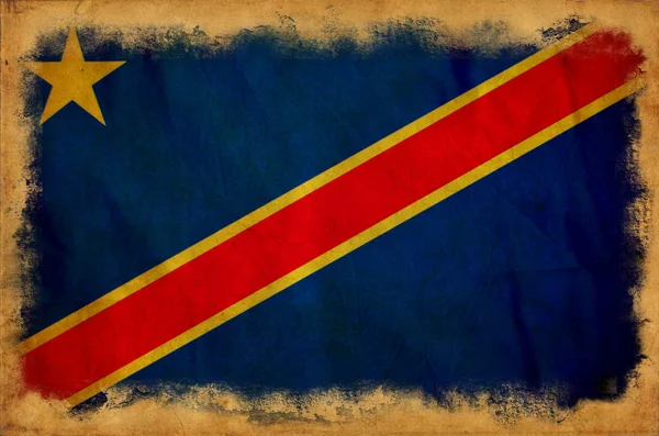 刚果民主主义共和国 grunge 旗 — 图库照片