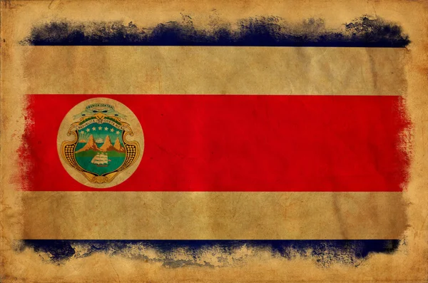 哥斯达黎加 grunge 旗 — 图库照片