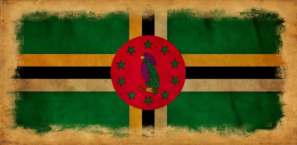 Dominica bandiera grunge — Foto Stock