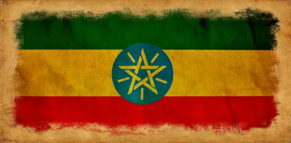 Etiopias grungeflagg – stockfoto