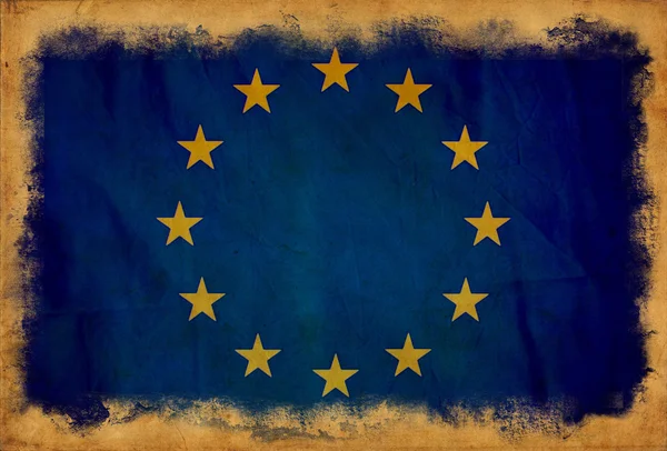Прапор Європейського Союзу гранж — стокове фото