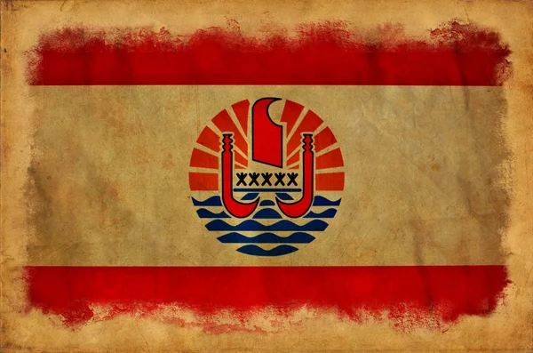Bandiera grunge Polinesia francese — Foto Stock